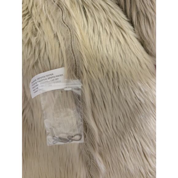 Donna Salyers Fabulous Furs Luxe Like New Faux Fur Shearling Tan Overcoat Small - Picture 13 of 16